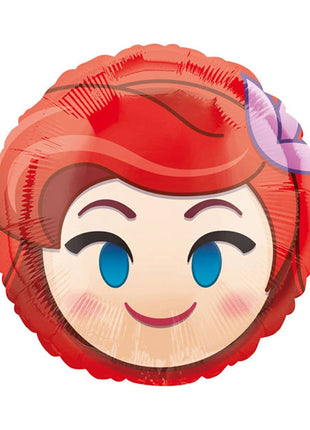 Globo emoji de Ariel, la Sirenita, con anagrama de 18 pulgadas