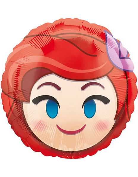 Globo emoji de Ariel, la Sirenita, con anagrama de 18 pulgadas