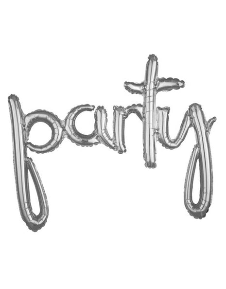 39in Anagram Script Phrase Party Silver Balloon