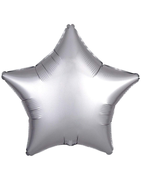 Globo de estrella de platino satinado con anagrama de 18 pulgadas