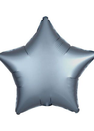 Globo de acero azul satinado de lujo con anagrama de 18 pulgadas