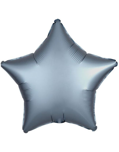 Globo de acero azul satinado de lujo con anagrama de 18 pulgadas