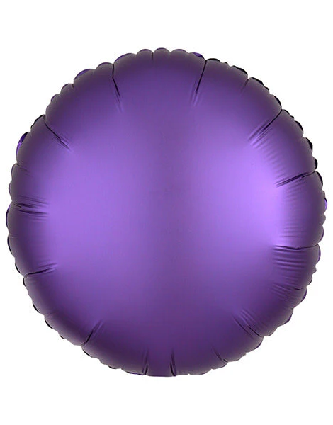 18in Anagram Satin Purple Round Balloon