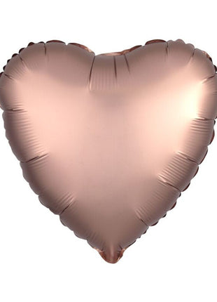 Globo redondo de cobre satinado rosa con anagrama de 18 pulgadas