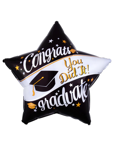Globo de graduación con anagrama de 28 pulgadas "Felicidades, lo lograste"