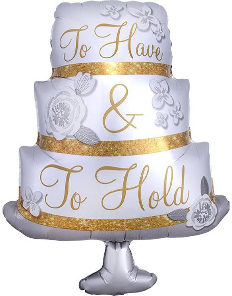 28in Anagram To Have and To Hold Wedding Cake Balloon - Joker Party Supply