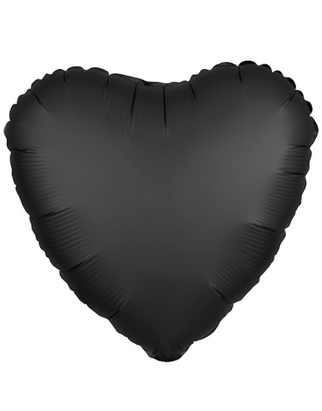 Globo de corazón de ónix satinado con anagrama de 18 pulgadas