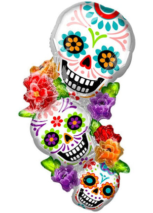 Globo de calaveras de azúcar apilables con anagrama de 38 pulgadas