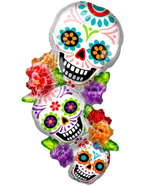 Globo de calaveras de azúcar apilables con anagrama de 38 pulgadas