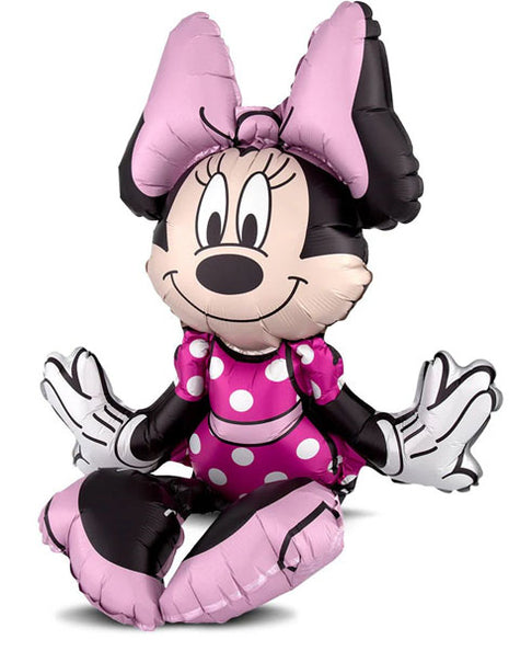Globo de Minnie Mouse sentada con anagrama de 19 pulgadas