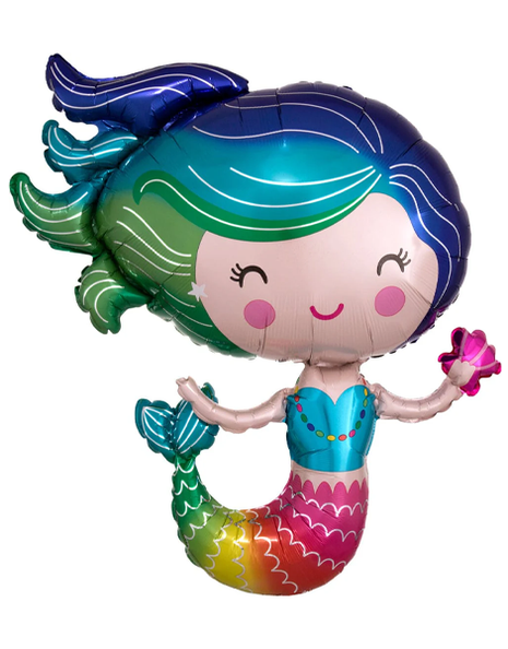 30in Anagram Colorful Mermaid Balloon - Joker Party Supply
