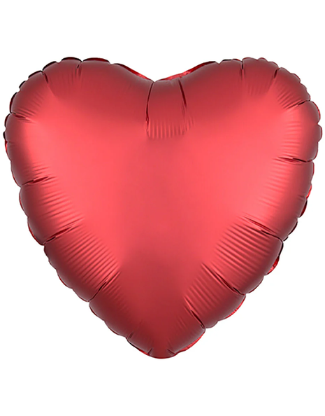 Globo de corazón de sangría satinado con anagrama de 18 pulgadas
