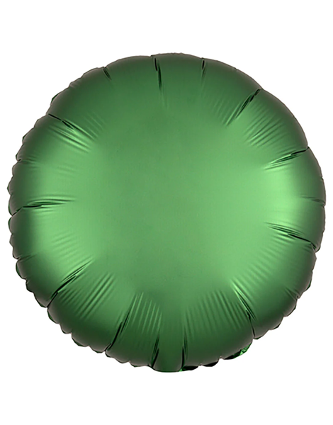 18in Anagram Satin Emerald Green Round Balloon