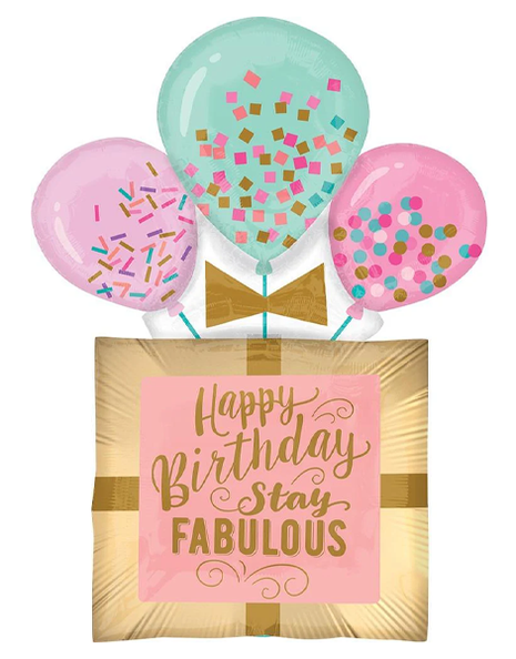 32in Anagram Fabulous Bday Gift Balloon - Joker Party Supply