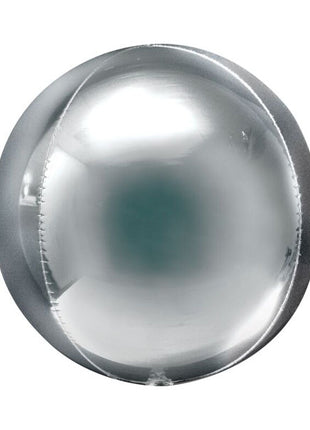 Globo orbe plateado gigante con anagrama de 21 pulgadas (3 unidades)