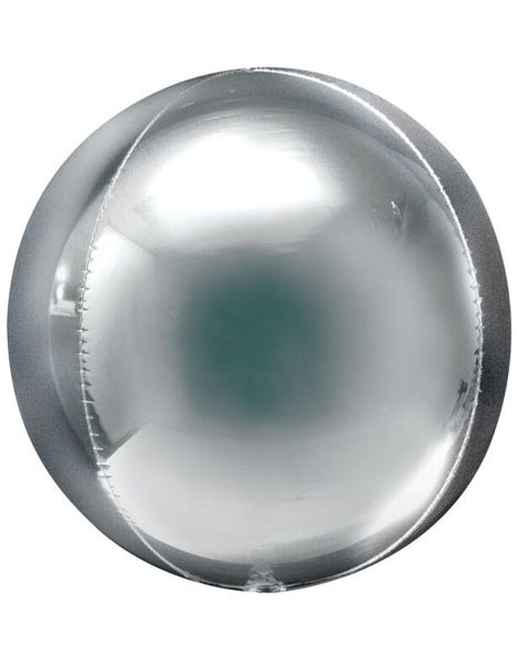 Globo orbe plateado gigante con anagrama de 21 pulgadas (3 unidades)