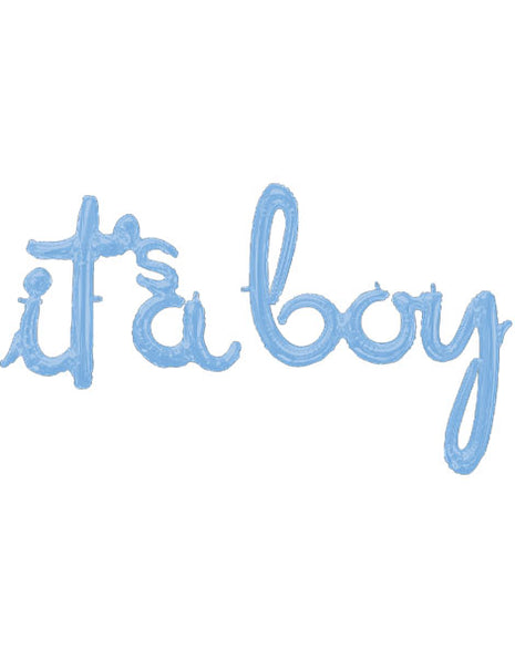 Anagram Air-Filled Script Baby Blue It's A Baby Balloon - Joker Party Supply