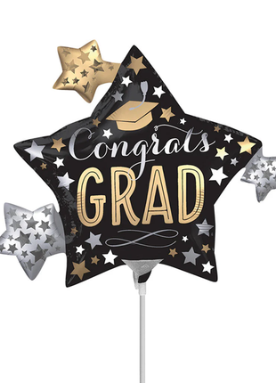 12in Anagram Satin Infused Grad Stars Balloon (Heat Seal Required)