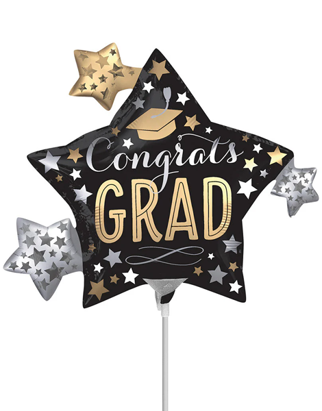 12in Anagram Satin Infused Grad Stars Balloon