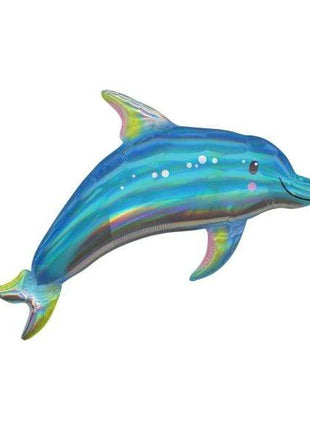 29in Anagram Iridescent Dolphin Balloon - Joker Party Supply