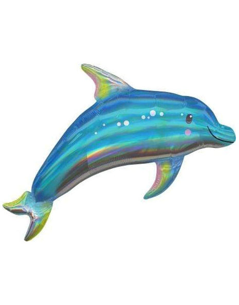 29in Anagram Iridescent Dolphin Balloon - Joker Party Supply