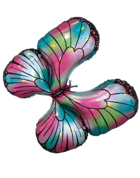 30in Anagram Teal Pink Butterfly Balloon - Joker Party Supply