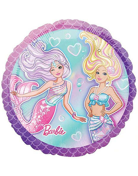 Globo de sirena Barbie con anagrama de 18 pulgadas