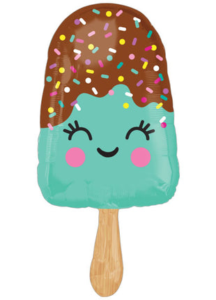 Globo de helado feliz con anagrama de 35 pulgadas