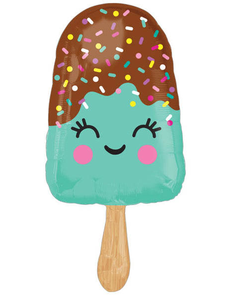 Globo de helado feliz con anagrama de 35 pulgadas