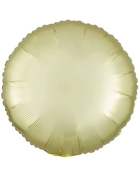 18in Anagram Satin Pastel Yellow Round Balloon