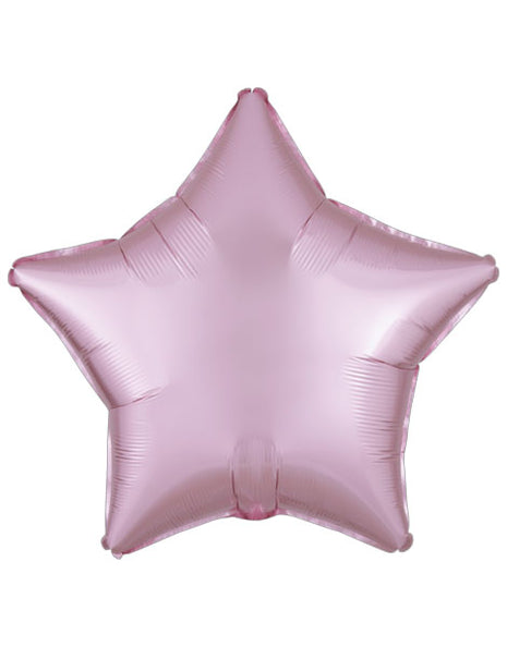 Globo de estrella de satén rosa pastel con anagrama de 18 pulgadas
