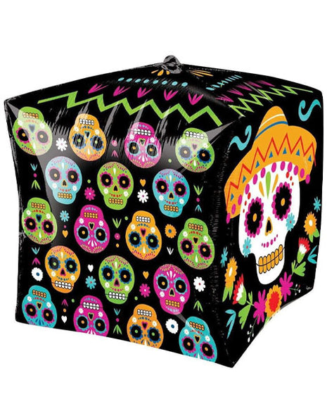 15in Anagram Vibrant Day Of The Dead Cubez Balloon
