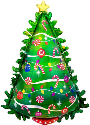 36in Anagram Holographic Green Christmas Tree Balloon - Joker Party Supply