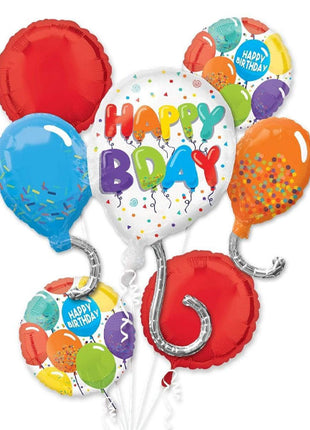 Anagram Birthday Celebration Bouquet Balloons 5pc - Joker Party Supply