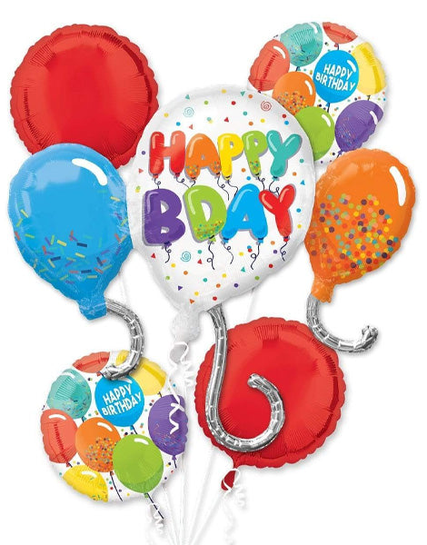 Anagram Birthday Celebration Bouquet Balloons 5pc - Joker Party Supply