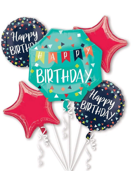 Anagram Reason to Celebrate Birthday Bouquet Balloons 5pc - Joker Party Supply