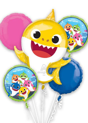 Anagram Baby Shark Bouquet Balloons 5pc - Joker Party Supply