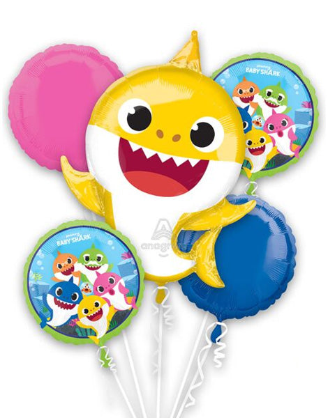 Anagram Baby Shark Bouquet Balloons 5pc - Joker Party Supply