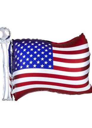 27in Anagram Satin American Flag Balloon - Joker Party Supply