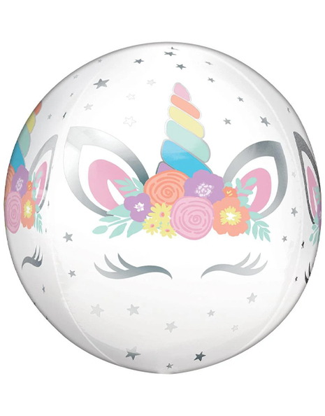 16in Anagram Unicorn Party Orbz Balloon - Joker Party Supply