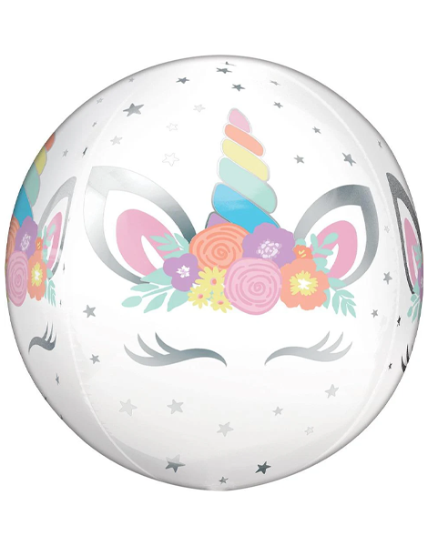 16in Anagram Unicorn Party Orbz Balloon - Joker Party Supply