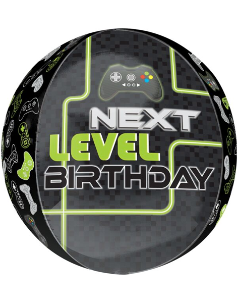 16in Anagram Level Up Birthday Orbz Balloon - Joker Party Supply