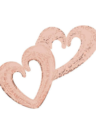 53in Anagram Rose Gold Interlocking Hearts Balloon - Joker Party Supply