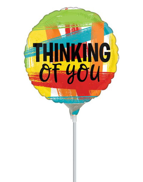 9in Anagram Thinking Of You Primary Painted Balloon (Heat Seal Required)