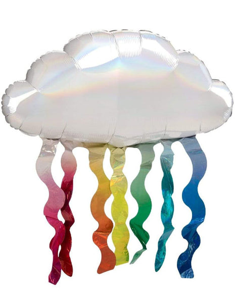 30in Anagram Iridescent Cloud with Streamers Balloon - Joker Party Supply