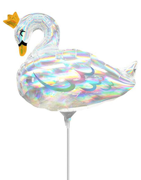 14in Anagram Iridescent Swan Balloon (Heat Seal Required)