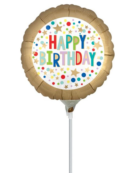 4in Anagram Gold Marquee Dots Balloon (Heat Seal Required)