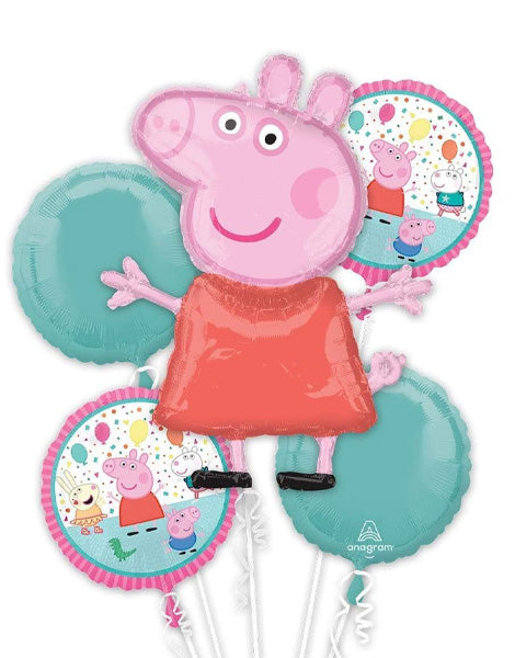 Aangram Peppa Pig Bouquet Balloons 5pc - Joker Party Supply