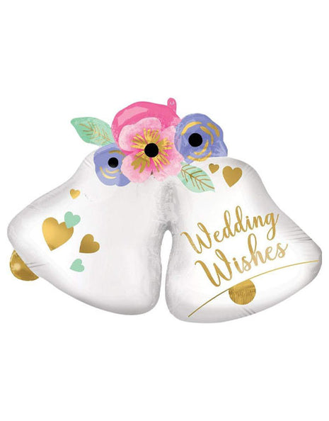 33in Anagram Wedding Wishes Bells Balloon - Joker Party Supply