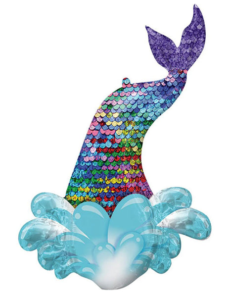 Globo de cola de sirena con lentejuelas y anagrama de 39 pulgadas